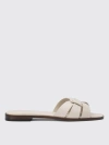 Doucal's Cut-out Leather Slides In Neutrals