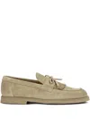 Doucal's Fringed Suede Loafers In Neutrals