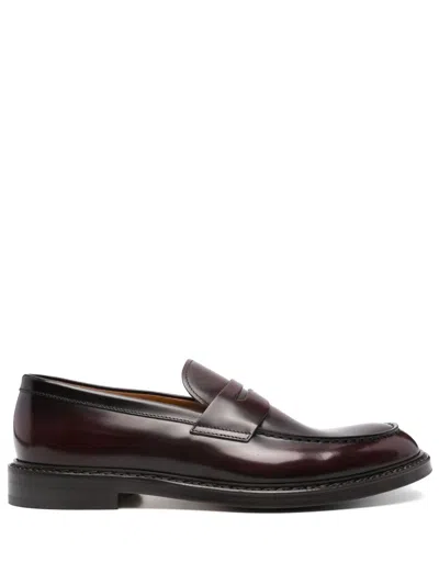 Doucal's Horse Penny Loafers In Red