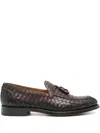 Doucal's Interwoven Leather Loafers In Brown