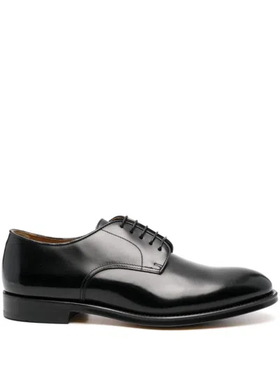 Doucal's Lace-up Leather Derby Shoes In Black