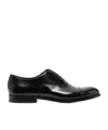 Doucal's High-shine Black Oxford Shoes With Lace-up Fastening In Black