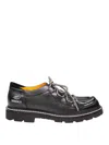 Doucal's Lace-up Shoe In Black Grained Leather In Black