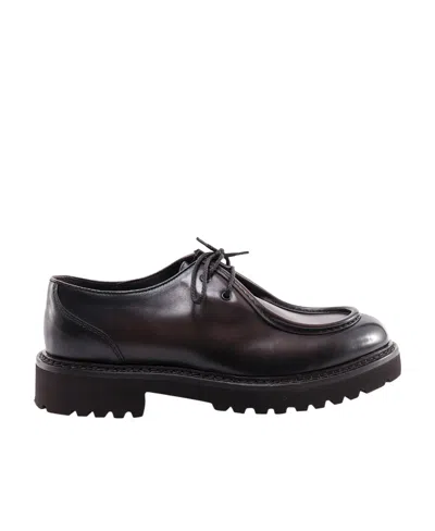 DOUCAL'S DOUCAL'S TWO-HOLE ROUND-TOE LACE-UP SHOES
