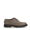 Doucal's Lace-up Shoes With Holes In Dove-grey Suede