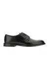 Doucal's Triumph Blue Leather Lace Up Shoes In Black