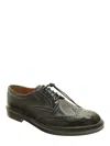 Doucal's Lace-up Shoes With Brogue Motif And Swallow Tail Detail In Dark Brown