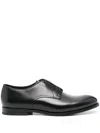 Doucal's Lather Derby Shoes In Black