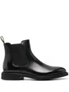 Doucal's Black Leather Ankle Boot In Black