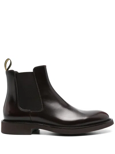 Doucal's Leather Ankle Boots In Braun