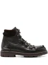 Doucal's Arctic Ankle Boot In Black Hammered Leather In Brown
