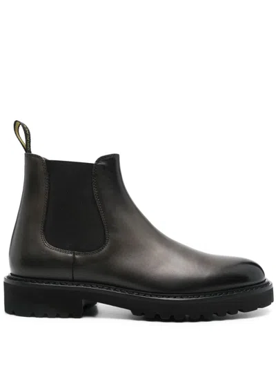 Doucal's Leather Ankle Boots In Green