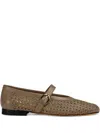 Doucal's Leather Ballerina Shoes In Mud