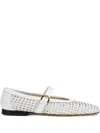 Doucal's Leather Ballerina Shoes In White