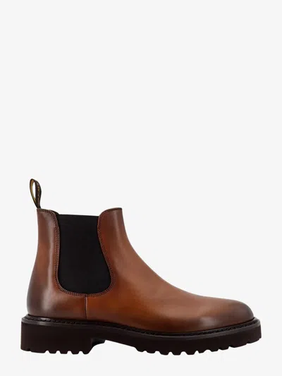 Doucal's Leather Boots With Rubber Sole In Brown