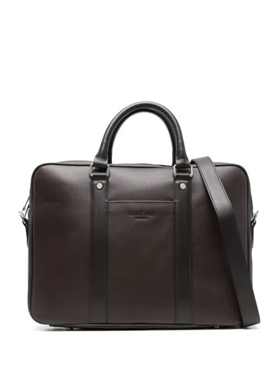 Doucal's Leather Briefcase In Brown