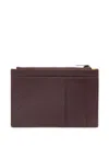 Doucal's Leather Card Holder In Red