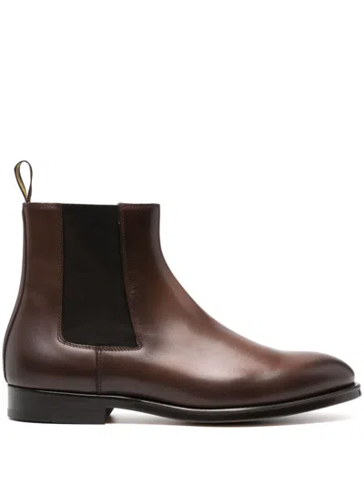 Doucal's Leather Chelsea Boots In Brown
