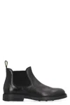 Doucal's Chelsea Ankle Boot In Ebony Color Leather In Nero