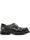 Doucal's Lace-up Shoe In Black Grained Leather In Black