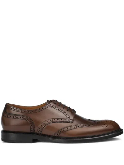 Doucal's Leather Derby Shoes In Brown