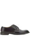 Doucal's Triumph Blue Leather Lace Up Shoes In Brown