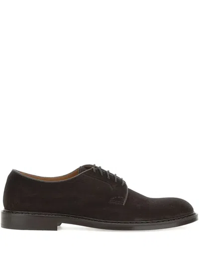 Doucal's Leather Derby Shoes In Brown