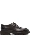 Doucal's Distressed Derby Shoes In Brown