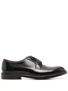 Doucal's Derby Lace-ups In Dark Brown Leather In Burnt