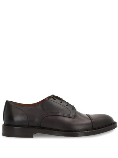 Doucal's Leather Derby Shoes In Brown