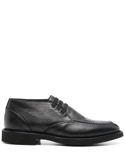 Doucal's Leather Derby Shoes In Schwarz