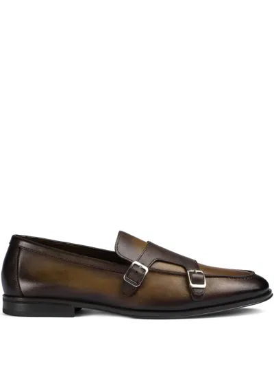DOUCAL'S LEATHER DOUBLE-BUCKLE MONK SHOES