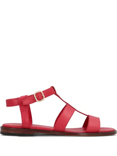 DOUCAL'S URANO LEATHER FLAT SANDALS
