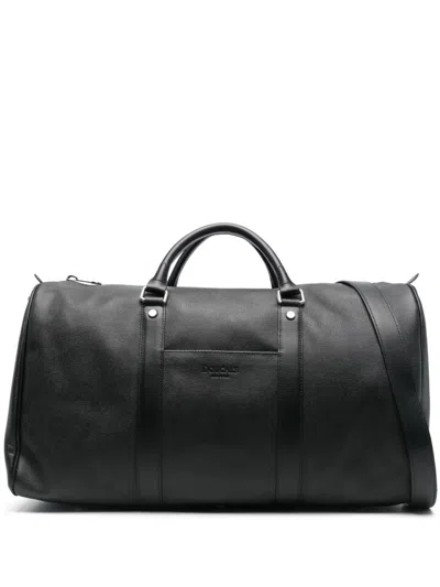 Doucal's Leather Holdall In Black