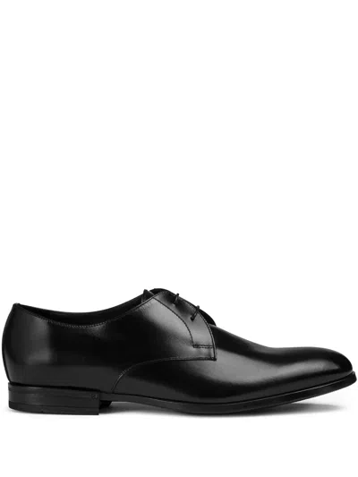 Doucal's Leather Lace-up Derby Shoes In Black