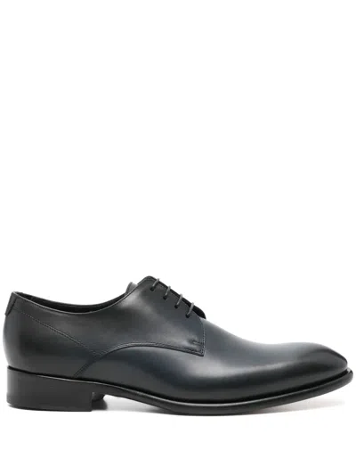 Doucal's Leather Lace-up Derby Shoes In Black
