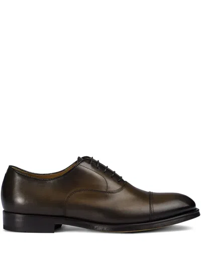 Doucal's Leather Lace-up Derby Shoes In Brown