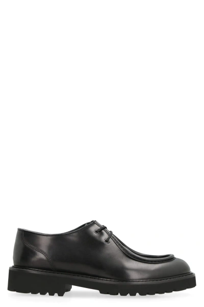 Doucal's Leather Lace-up Shoes In Black