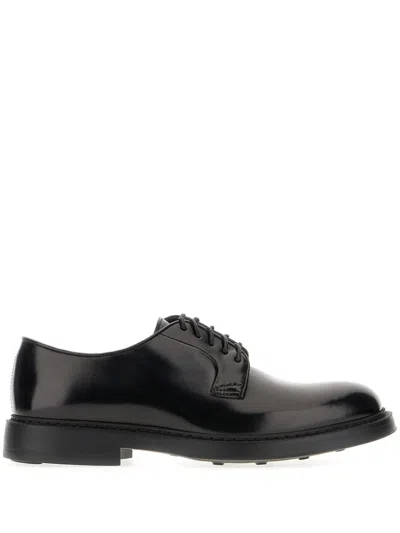 Doucal's Lace-up Leather Derby Shoes In Black