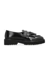 Doucal's Leather Tassel-penny Loafers In Black