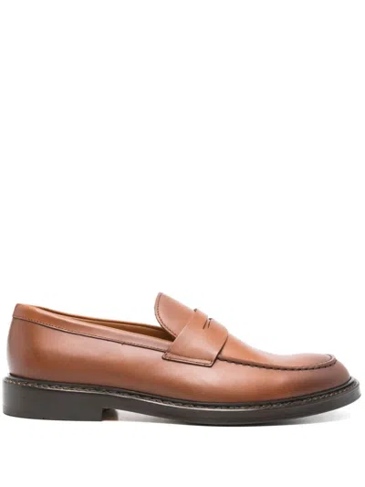 Doucal's Leather Loafers In Brown