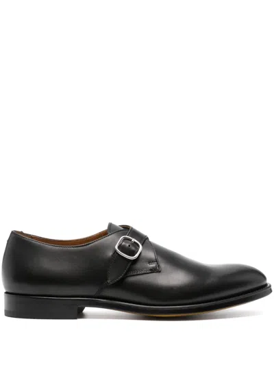 Doucal's Leather Monk Shoes In Schwarz