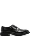 Doucal's Leather Monk Shoes In Black