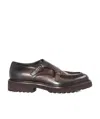 Doucal's Leather Monk Shoes In Black