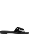 Doucal's Leather Mules In Black