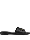 Doucal's Leather Mules In Black
