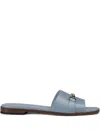 Doucal's Leather Mules In Blue