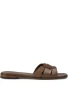 Doucal's Leather Mules In Brown
