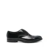 Doucal's High-shine Black Oxford Shoes With Lace-up Fastening In Black