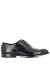 Doucal's High-shine Black Oxford Shoes With Lace-up Fastening In Black